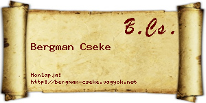 Bergman Cseke névjegykártya